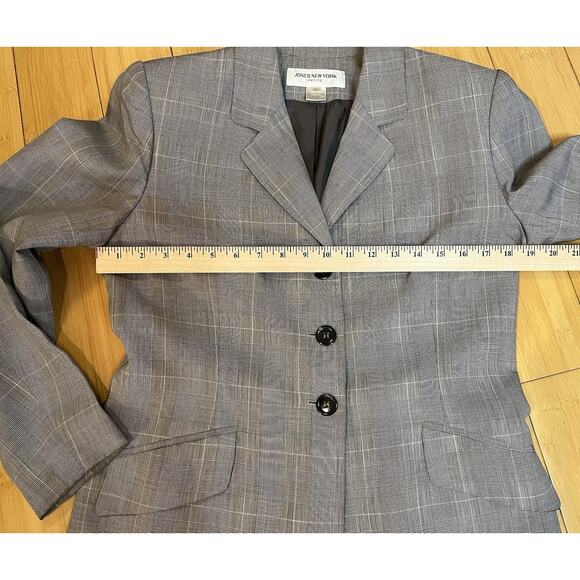 Jones New York Petite Gray Blazer Women's Size 8P Three Buttons, Lined - Picture 4 of 8